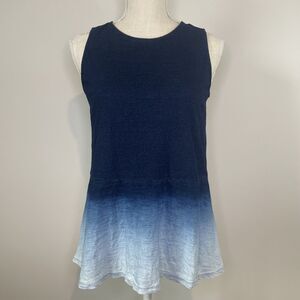 Pure Jill J.Jill Indigo Sleeveless Tank Ombre Dip Dye Casual Blue Womens Size XS